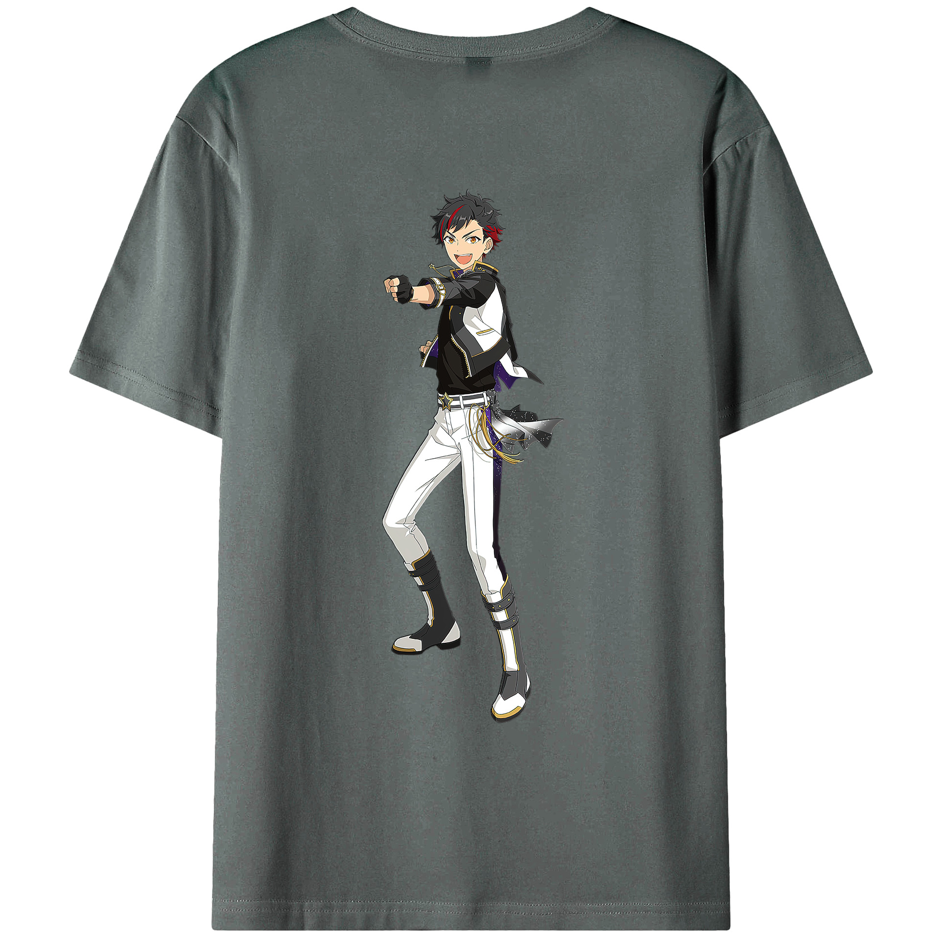 （画像用） あんさんぶるスターズ! Ensemble Stars 綿100％ メンズ半袖Tシャツ（バックプリント） 通気性